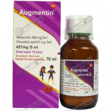 augmentin 457mg/5ml 70ml susp(eg)